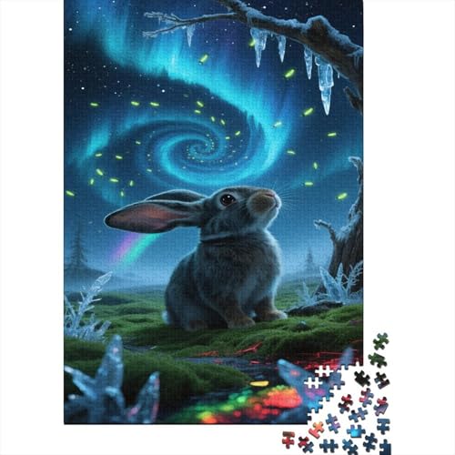 Lop-Eared Kaninchen Puzzles Nachthimmel Lernspiel 1000 PCS Herausforderungsspielzeug Holzpuzzles PuzzlePädagogisches Für Erwachsene 1000pcs (75x50cm) von TJLROUVNK