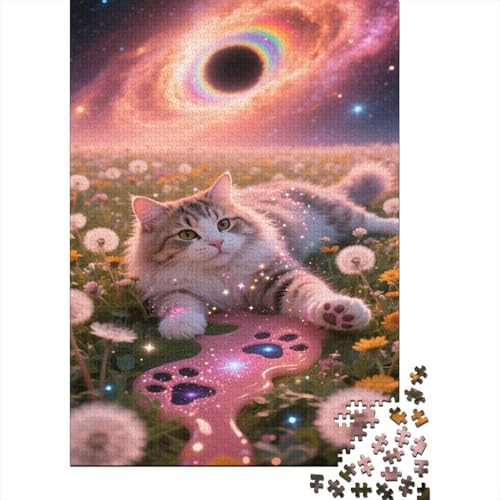 Maine Coon Puzzles Nettes Haustier Lernspiel 1000 Teile Stressabbau-Spielzeug Holzpuzzles PuzzlePädagogisches Für Erwachsene Kinder 1000pcs (75x50cm) von TJLROUVNK