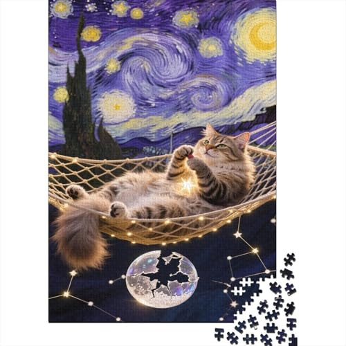 Maine Coon Puzzles Sternenhimmel Lernspiel 1000-teilige Geschicklichkeitsspiel Holzpuzzles PuzzlePädagogisches Für Erwachsene Kinder 1000pcs (75x50cm) von TJLROUVNK