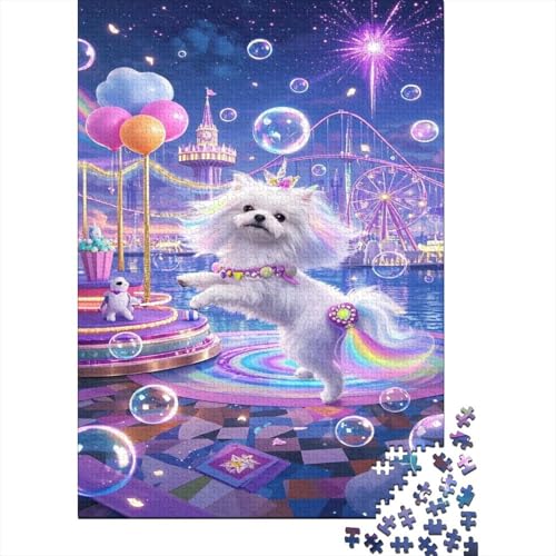 Malteser Welpe Puzzle Magic Carnival Pet Erwachsenenpuzzle 1000 Teile Stressabbau-Spielzeug Holzpuzzles PuzzlePädagogisches Für Erwachsene Und Kinder Ab 14 Jahren 1000pcs (75x50cm) von TJLROUVNK