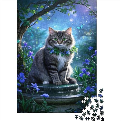 Manx Katze Puzzle Verzauberte Blumenkatze Erwachsenenpuzzle 1000 Teile Stressabbau-Spielzeug Holzpuzzles PuzzlePädagogisches Für Die Ganze Familie 1000pcs (75x50cm) von TJLROUVNK