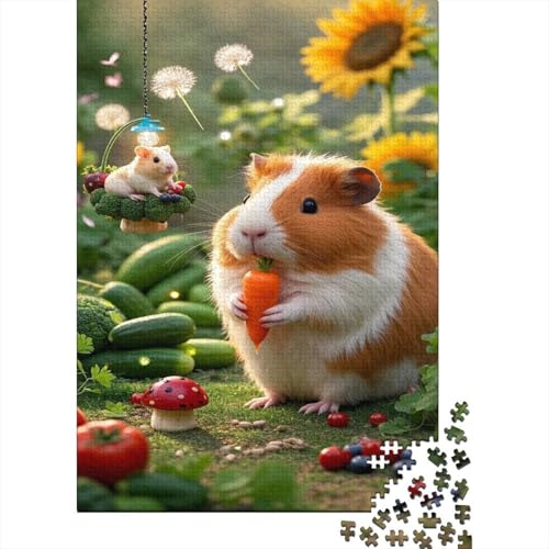 Meerschweinchen Puzzle Bauernhof Garten Buntes Legespiel 1000-teilige Herausforderungsspielzeug Holzpuzzles PuzzlePädagogisches Für Erwachsene 1000pcs (75x50cm) von TJLROUVNK