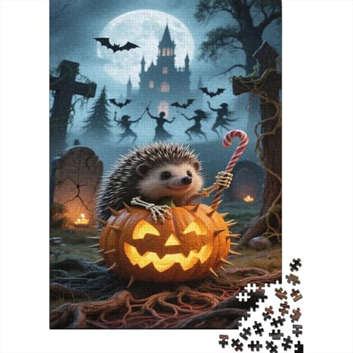 Miniatur Hedgehog Puzzles Halloween Lernspiel 1000 Teile Herausforderungsspielzeug Holzpuzzles PuzzlePädagogisches Für Die Ganze Familie 1000pcs (75x50cm) von TJLROUVNK