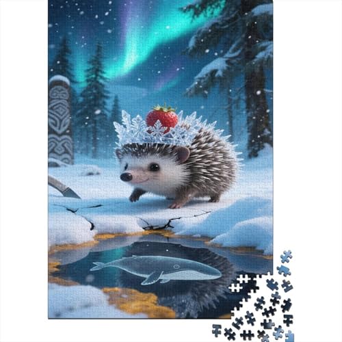 Miniatur Hedgehog Puzzles Schneey Scene Lernspiel 1000-teilige Geschicklichkeitsspiel Holzpuzzles PuzzlePädagogisches Für Erwachsene Und Kinder Ab 14 Jahren 1000pcs (75x50cm) von TJLROUVNK