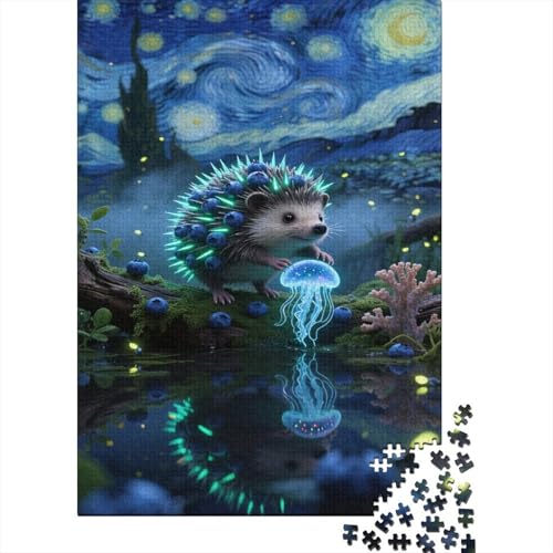 Miniatur Hedgehog Puzzles Sternenhimmel Lernspiel 1000 Teile Geschicklichkeitsspiel Holzpuzzles PuzzlePädagogisches Für Erwachsene Kinder 1000pcs (75x50cm) von TJLROUVNK