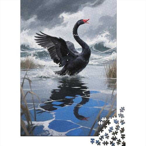 Mute Schwan Puzzles Wasseroberfläche Lernspiel 1000 PCS Stressabbau-Spielzeug Holzpuzzles PuzzlePädagogisches Für Erwachsene Und Kinder Ab 14 Jahren 1000pcs (75x50cm) von TJLROUVNK