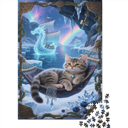 Norwegische Waldkatte Puzzles EIS und Schnee Lernspiel 1000 Teile Stressabbau-Spielzeug Holzpuzzles PuzzlePädagogisches Für Erwachsene Und Kinder Ab 14 Jahren 1000pcs (75x50cm) von TJLROUVNK