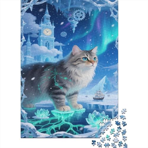 Norwegische Waldkatte Puzzles Gefroren Lernspiel 1000 Teile Herausforderungsspielzeug Holzpuzzles PuzzlePädagogisches Für Die Ganze Familie 1000pcs (75x50cm) von TJLROUVNK