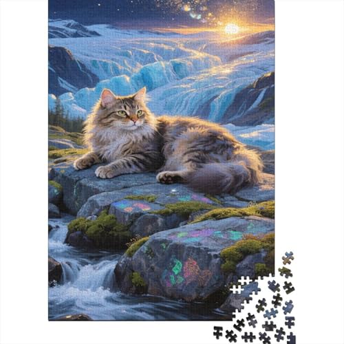 Norwegische Waldkatte Puzzles Haustiere Lernspiel 1000-teilige Herausforderungsspielzeug Holzpuzzles PuzzlePädagogisches Für Erwachsene Kinder 1000pcs (75x50cm) von TJLROUVNK