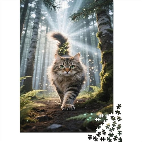 Norwegische Waldkatte Puzzles Wald Lernspiel 1000-teilige Geschicklichkeitsspiel Holzpuzzles PuzzlePädagogisches Für Erwachsene 1000pcs (75x50cm) von TJLROUVNK