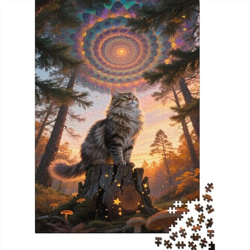 Norwegische Waldkatte Puzzles Wald Scene Lernspiel 1000 PCS Stressabbau-Spielzeug Holzpuzzles PuzzlePädagogisches Für Die Ganze Familie 1000pcs (75x50cm) von TJLROUVNK