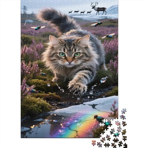 Norwegische Waldkatte Puzzles natürliches Habitat Lernspiel 1000 Teile Geschicklichkeitsspiel Holzpuzzles PuzzlePädagogisches Für Die Ganze Familie 1000pcs (75x50cm) von TJLROUVNK