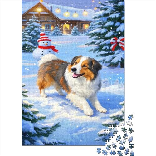 Old English SheepHund Puzzle Weihnachts-gemütliche Szene Erwachsenenpuzzle 1000 Teile Stressabbau-Spielzeug Holzpuzzles PuzzlePädagogisches Für Erwachsene Und Kinder Ab 14 Jahren 1000pcs (75x50cm) von TJLROUVNK