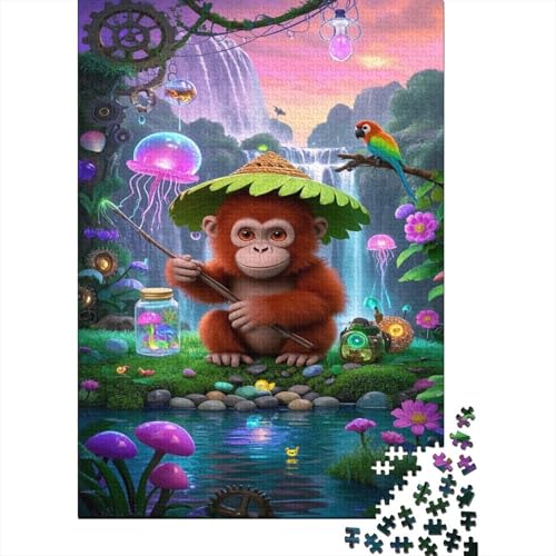 Orangutan Puzzle Cute Dschungel Fun Buntes Legespiel 1000 PCS Geschicklichkeitsspiel Holzpuzzles PuzzlePädagogisches Für Erwachsene 1000pcs (75x50cm) von TJLROUVNK