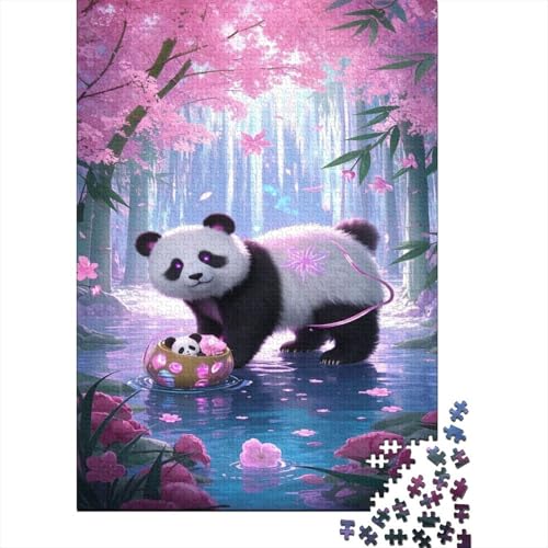 Panda Puzzle Cute Fun Panda Buntes Legespiel 1000 PCS Geschicklichkeitsspiel Holzpuzzles PuzzlePädagogisches Für Erwachsene Kinder 1000pcs (75x50cm) von TJLROUVNK
