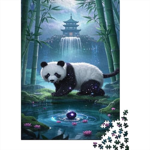 Panda Puzzle Magic Panda Szene Erwachsenenpuzzle 1000 PCS Geschicklichkeitsspiel Holzpuzzles PuzzlePädagogisches Für Erwachsene 1000pcs (75x50cm) von TJLROUVNK