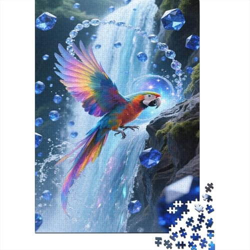 Papagei Puzzles Wasserfall Lernspiel 1000-teilige Geschicklichkeitsspiel Holzpuzzles PuzzlePädagogisches Für Erwachsene Und Kinder Ab 14 Jahren 1000pcs (75x50cm) von TJLROUVNK