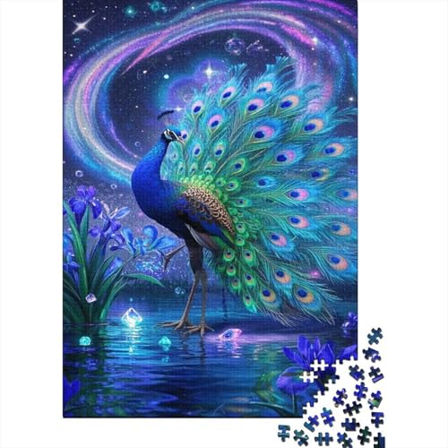 Pfau Puzzle Starry Pfau Erwachsenenpuzzle 1000 Teile Herausforderungsspielzeug Holzpuzzles PuzzlePädagogisches Für Erwachsene Und Kinder Ab 14 Jahren 1000pcs (75x50cm) von TJLROUVNK