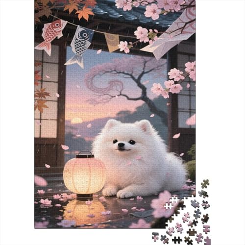 Pommerner Welpe Puzzle Nettes Haustier Erwachsenenpuzzle 1000 PCS Stressabbau-Spielzeug Holzpuzzles PuzzlePädagogisches Für Erwachsene 1000pcs (75x50cm) von TJLROUVNK