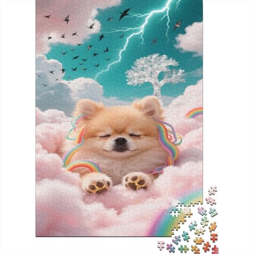 Pommerner Welpe Puzzle Träumig Erwachsenenpuzzle 1000 PCS Stressabbau-Spielzeug Holzpuzzles PuzzlePädagogisches Für Erwachsene Kinder 1000pcs (75x50cm) von TJLROUVNK