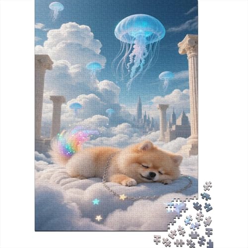Pommerner Welpe Puzzle Traumähnlich Erwachsenenpuzzle 1000 PCS Stressabbau-Spielzeug Holzpuzzles PuzzlePädagogisches Für Die Ganze Familie 1000pcs (75x50cm) von TJLROUVNK