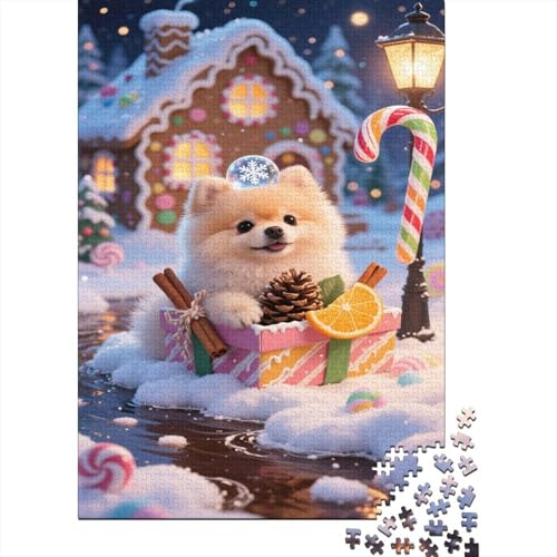 Pommerner Welpe Puzzles Süß Lernspiel 1000 PCS Herausforderungsspielzeug Holzpuzzles PuzzlePädagogisches Für Erwachsene Und Kinder Ab 14 Jahren 1000pcs (75x50cm) von TJLROUVNK