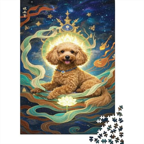Poodle Puzzles Hund Lernspiel 1000-teilige Geschicklichkeitsspiel Holzpuzzles PuzzlePädagogisches Für Erwachsene 1000pcs (75x50cm) von TJLROUVNK