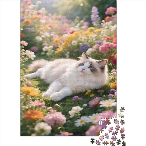 Ragdoll Puzzles Katze Lernspiel 1000 PCS Herausforderungsspielzeug Holzpuzzles PuzzlePädagogisches Für Erwachsene Kinder 1000pcs (75x50cm) von TJLROUVNK