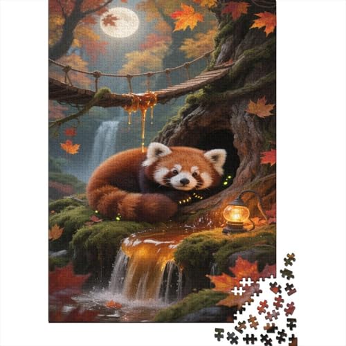 Roter Panda Puzzles Tiere Lernspiel 1000 PCS Geschicklichkeitsspiel Holzpuzzles PuzzlePädagogisches Für Erwachsene Und Kinder Ab 14 Jahren 1000pcs (75x50cm) von TJLROUVNK