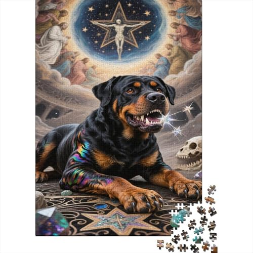 Rottweiler Puzzles Religion Lernspiel 1000-teilige Stressabbau-Spielzeug Holzpuzzles PuzzlePädagogisches Für Erwachsene 1000pcs (75x50cm) von TJLROUVNK