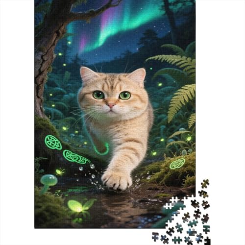 Russisch Blau Puzzles Katze Lernspiel 1000 PCS Herausforderungsspielzeug Holzpuzzles PuzzlePädagogisches Für Die Ganze Familie 1000pcs (75x50cm) von TJLROUVNK