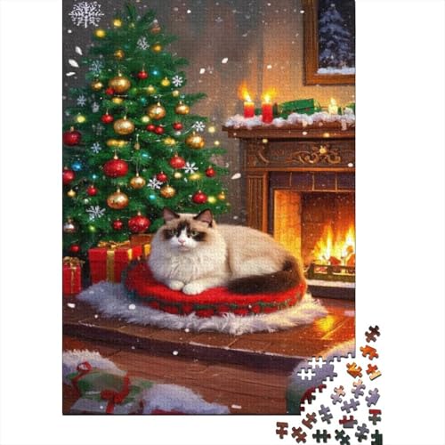 Sacré de Birmanie Puzzle Weihnachtsbaum Buntes Legespiel 1000-teilige Herausforderungsspielzeug Holzpuzzles PuzzlePädagogisches Für Die Ganze Familie 1000pcs (75x50cm) von TJLROUVNK