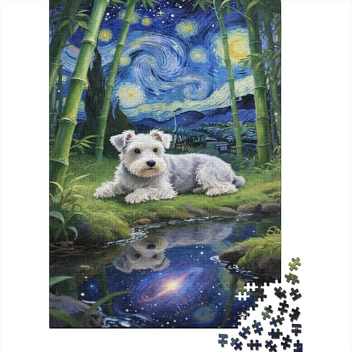 Schnauzer Puzzles Bambuswald Buntes Legespiel 1000 Teile Geschicklichkeitsspiel Holzpuzzles PuzzlePädagogisches Für Die Ganze Familie 1000pcs (75x50cm) von TJLROUVNK