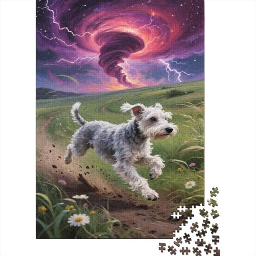 Schnauzer Puzzles Hund Lernspiel 1000 PCS Geschicklichkeitsspiel Holzpuzzles PuzzlePädagogisches Für Die Ganze Familie 1000pcs (75x50cm) von TJLROUVNK