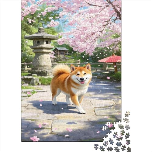 Shiba Inu Puzzle Kirschhof Buntes Legespiel 1000-teilige Herausforderungsspielzeug Holzpuzzles PuzzlePädagogisches Für Erwachsene Und Kinder Ab 14 Jahren 1000pcs (75x50cm) von TJLROUVNK