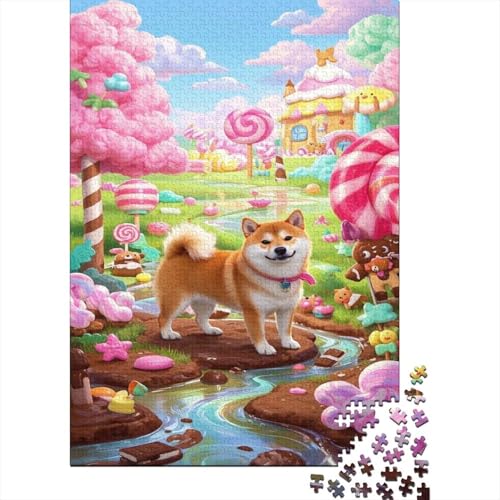 Shiba Inu Puzzle Verzauberte Konfekt Erwachsenenpuzzle 1000 Teile Geschicklichkeitsspiel Holzpuzzles PuzzlePädagogisches Für Erwachsene Und Kinder Ab 14 Jahren 1000pcs (75x50cm) von TJLROUVNK