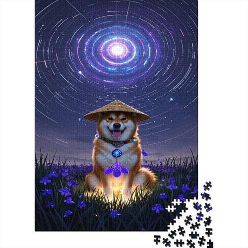Shiba Inu Puzzles Sternenhimmel Lernspiel 1000 Teile Geschicklichkeitsspiel Holzpuzzles PuzzlePädagogisches Für Erwachsene Kinder 1000pcs (75x50cm) von TJLROUVNK