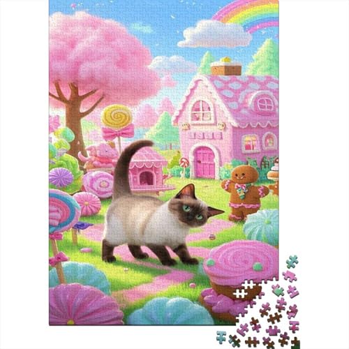 Siamkatze Puzzle Magical Confectionery Reich Erwachsenenpuzzle 1000-teilige Geschicklichkeitsspiel Holzpuzzles PuzzlePädagogisches Für Die Ganze Familie 1000pcs (75x50cm) von TJLROUVNK