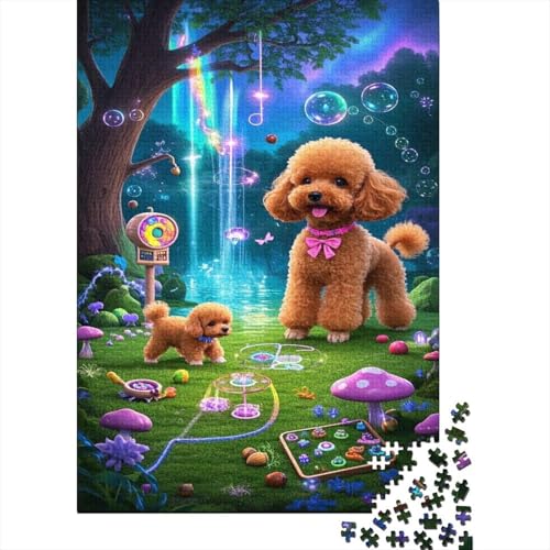Teetasse Pudel Puzzle Fantasy Garden Erwachsenenpuzzle 1000-teilige Stressabbau-Spielzeug Holzpuzzles PuzzlePädagogisches Für Erwachsene 1000pcs (75x50cm) von TJLROUVNK