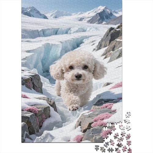 Teetasse Pudel Puzzles Gletscher Lernspiel 1000 PCS Geschicklichkeitsspiel Holzpuzzles PuzzlePädagogisches Für Erwachsene Und Kinder Ab 14 Jahren 1000pcs (75x50cm) von TJLROUVNK