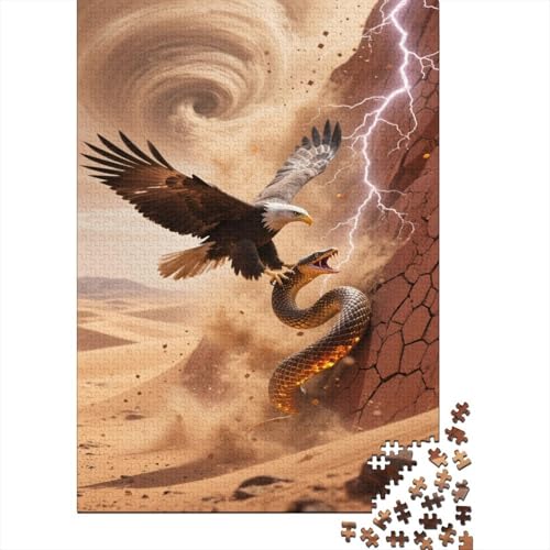 Weißschwanz Adler Puzzles Prädation Lernspiel 1000 Teile Stressabbau-Spielzeug Holzpuzzles PuzzlePädagogisches Für Erwachsene Und Kinder Ab 14 Jahren 1000pcs (75x50cm) von TJLROUVNK