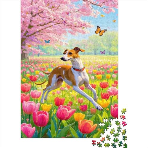 Whippet Puzzle Blumenmeer Buntes Legespiel 1000 PCS Geschicklichkeitsspiel Holzpuzzles PuzzlePädagogisches Für Erwachsene Kinder 1000pcs (75x50cm) von TJLROUVNK