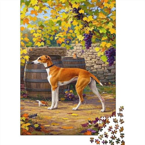 Whippet Puzzle Herbst Charm Erwachsenenpuzzle 1000-teilige Geschicklichkeitsspiel Holzpuzzles PuzzlePädagogisches Für Erwachsene Kinder 1000pcs (75x50cm) von TJLROUVNK