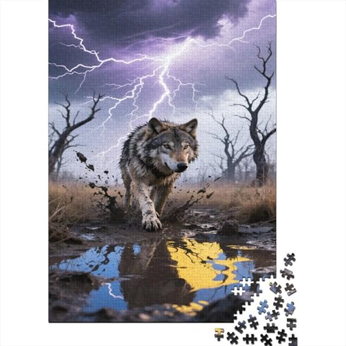 Wolf Puzzles Wildnis Lernspiel 1000-teilige Geschicklichkeitsspiel Holzpuzzles PuzzlePädagogisches Für Erwachsene Kinder 1000pcs (75x50cm) von TJLROUVNK