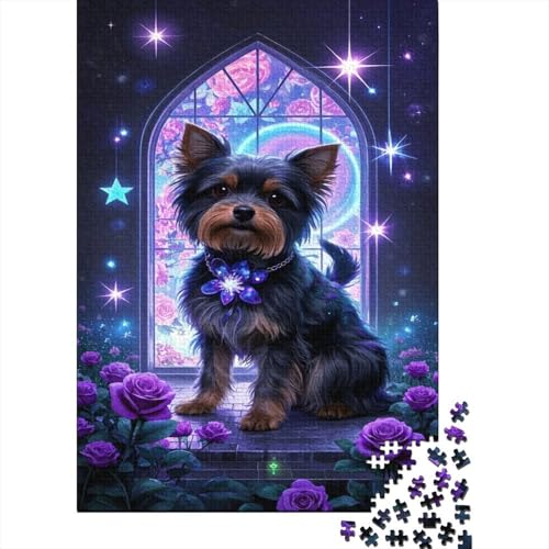 Yorkshire Terrier Puzzles Nettes Haustier Lernspiel 1000 Teile Geschicklichkeitsspiel Holzpuzzles PuzzlePädagogisches Für Erwachsene Und Kinder Ab 14 Jahren 1000pcs (75x50cm) von TJLROUVNK