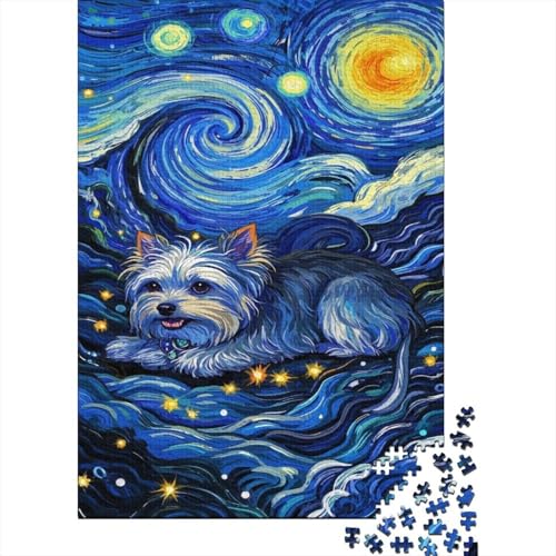 Yorkshire Terrier Puzzles Sternenhimmel Lernspiel 1000 Teile Herausforderungsspielzeug Holzpuzzles PuzzlePädagogisches Für Die Ganze Familie 1000pcs (75x50cm) von TJLROUVNK