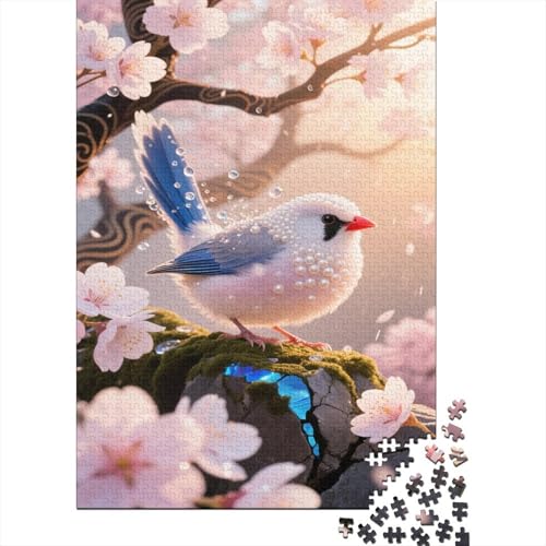 Zebra Finch Puzzles Kirschblüte Lernspiel 1000 Teile Stressabbau-Spielzeug Holzpuzzles PuzzlePädagogisches Für Die Ganze Familie 1000pcs (75x50cm) von TJLROUVNK