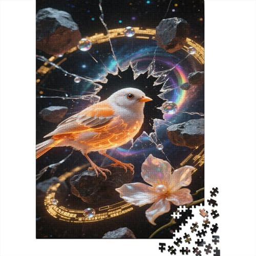 Zebra Finch Puzzles gebrochenes Glas Buntes Legespiel 1000 Teile Geschicklichkeitsspiel Holzpuzzles PuzzlePädagogisches Für Erwachsene Und Kinder Ab 14 Jahren 1000pcs (75x50cm) von TJLROUVNK