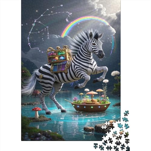 Zebra Puzzle Märchenboot Buntes Legespiel 1000 PCS Herausforderungsspielzeug Holzpuzzles PuzzlePädagogisches Für Erwachsene Und Kinder Ab 14 Jahren 1000pcs (75x50cm) von TJLROUVNK