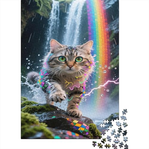 sibirischen Puzzles Katze Lernspiel 1000-teilige Geschicklichkeitsspiel Holzpuzzles PuzzlePädagogisches Für Erwachsene Kinder 1000pcs (75x50cm) von TJLROUVNK